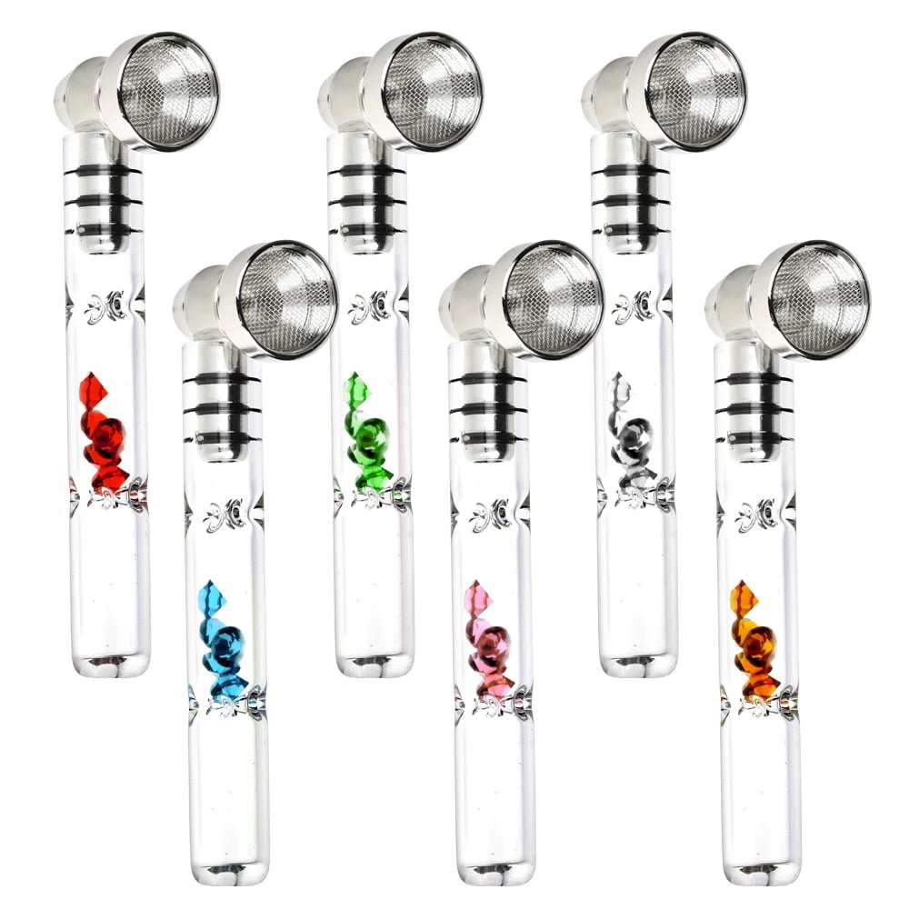 Gem-filled Glass & Metal Pipe